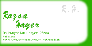 rozsa hayer business card
